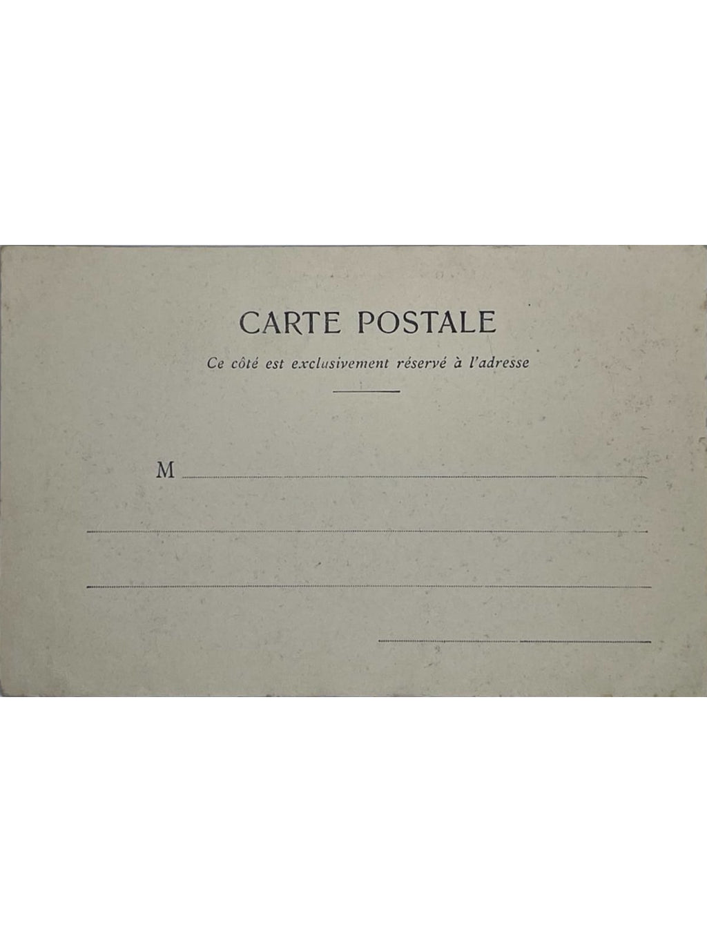 Verso de la carte postale