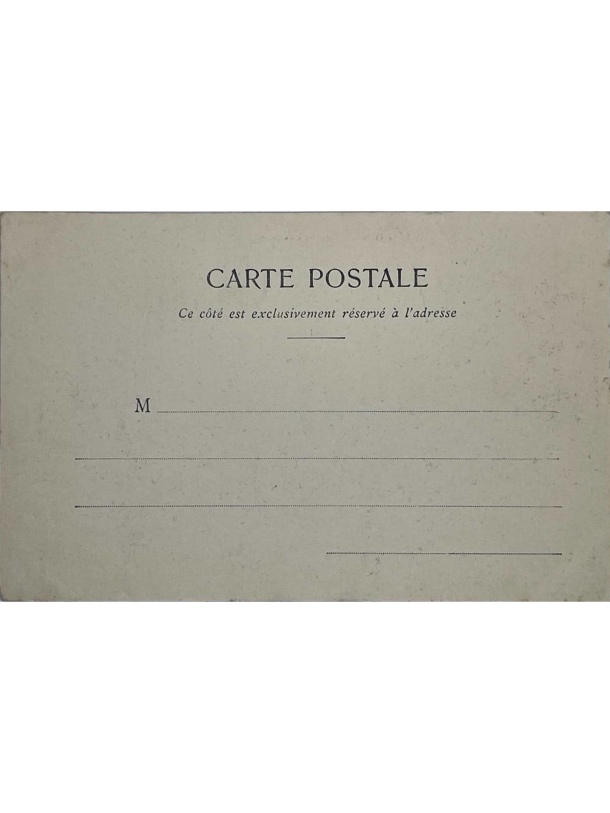 Verso de la carte postale