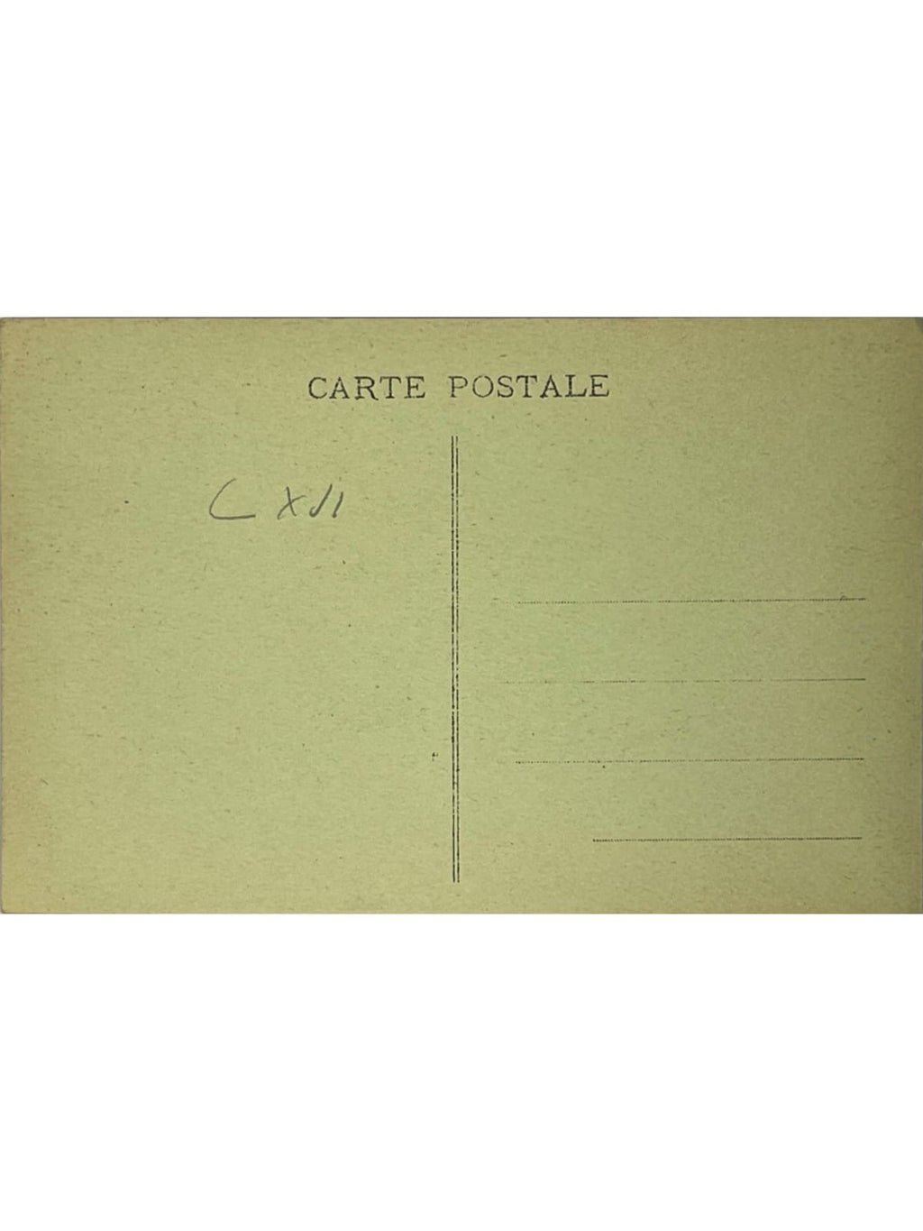 Verso de la carte postale