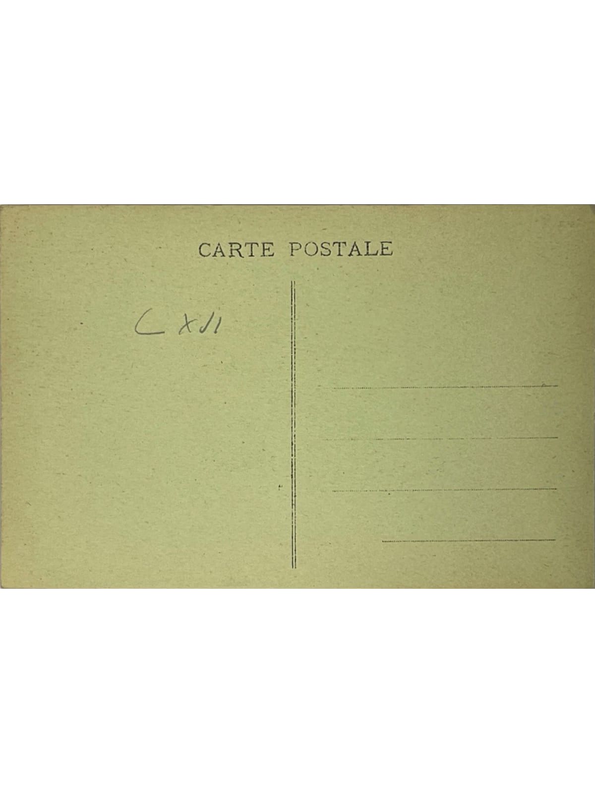 Verso de la carte postale