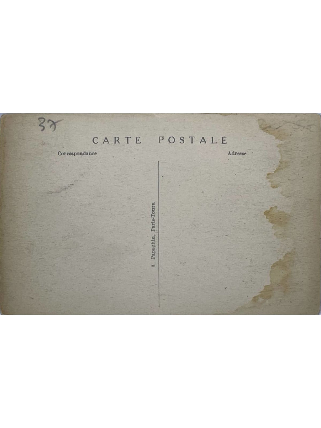 Verso de la carte postale