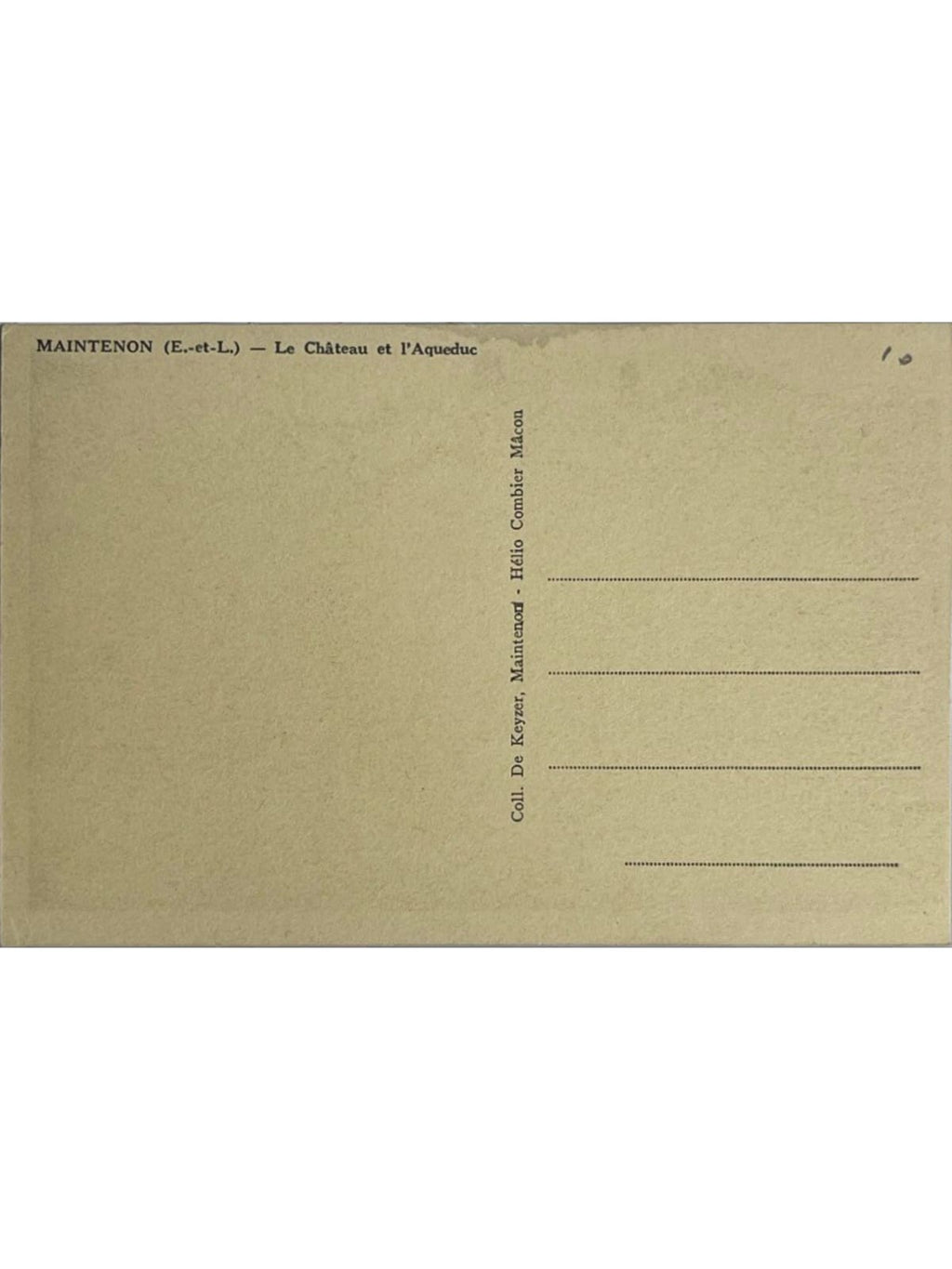 Verso de la carte postale