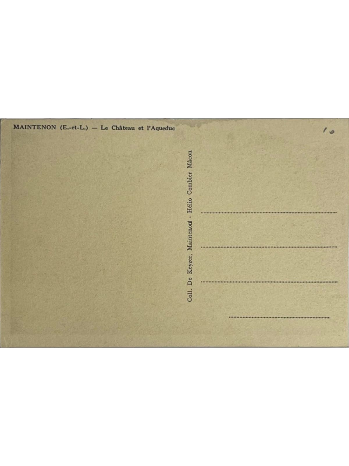 Verso de la carte postale