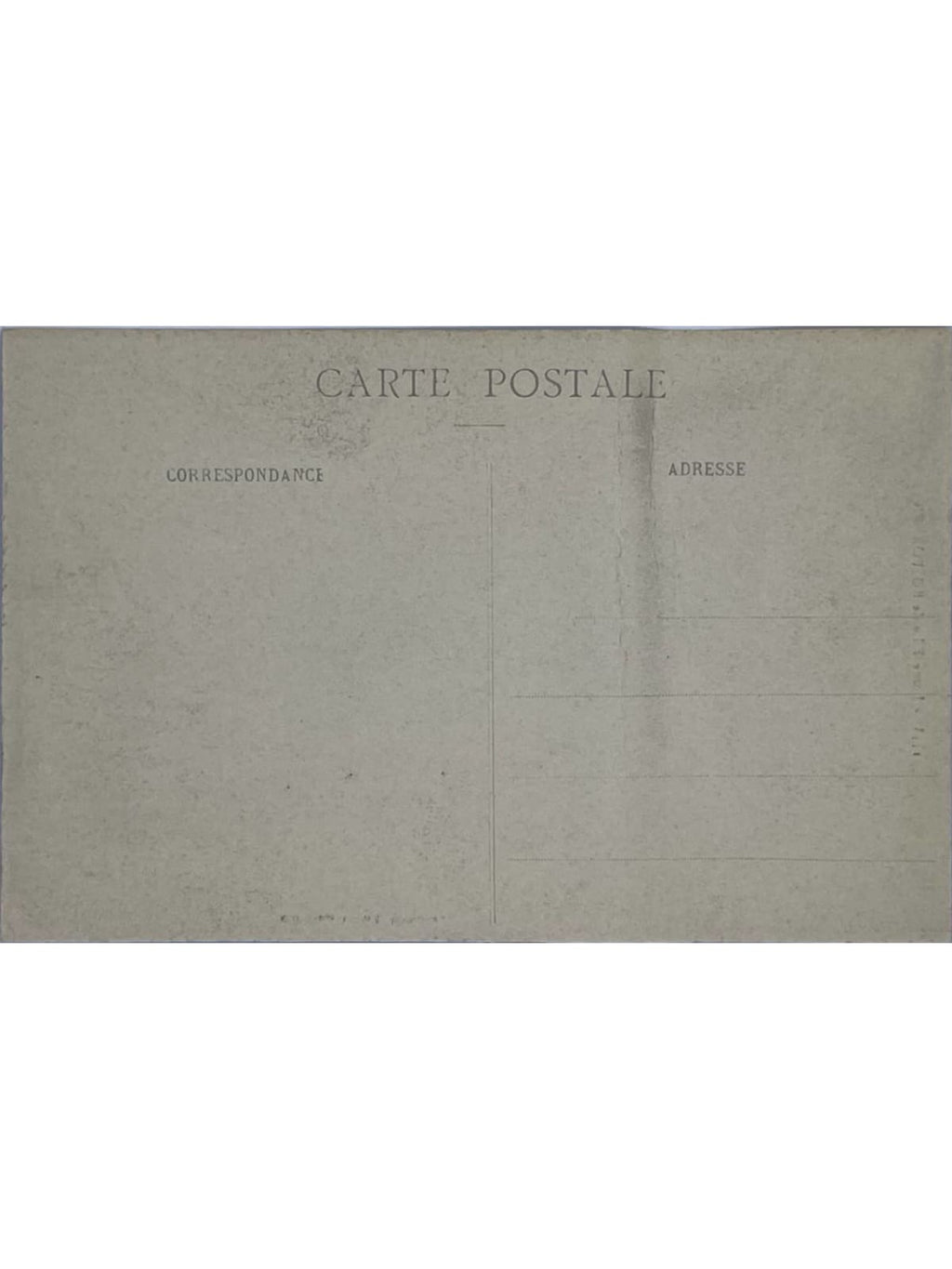 Verso de la carte postale