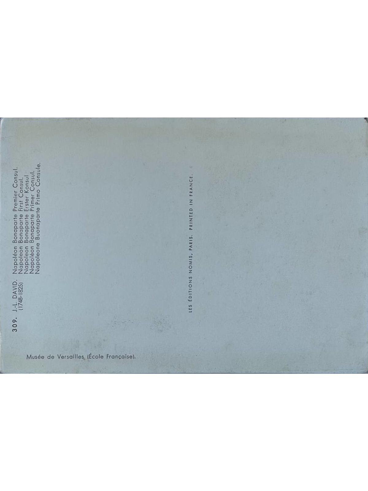 Verso de la carte postale