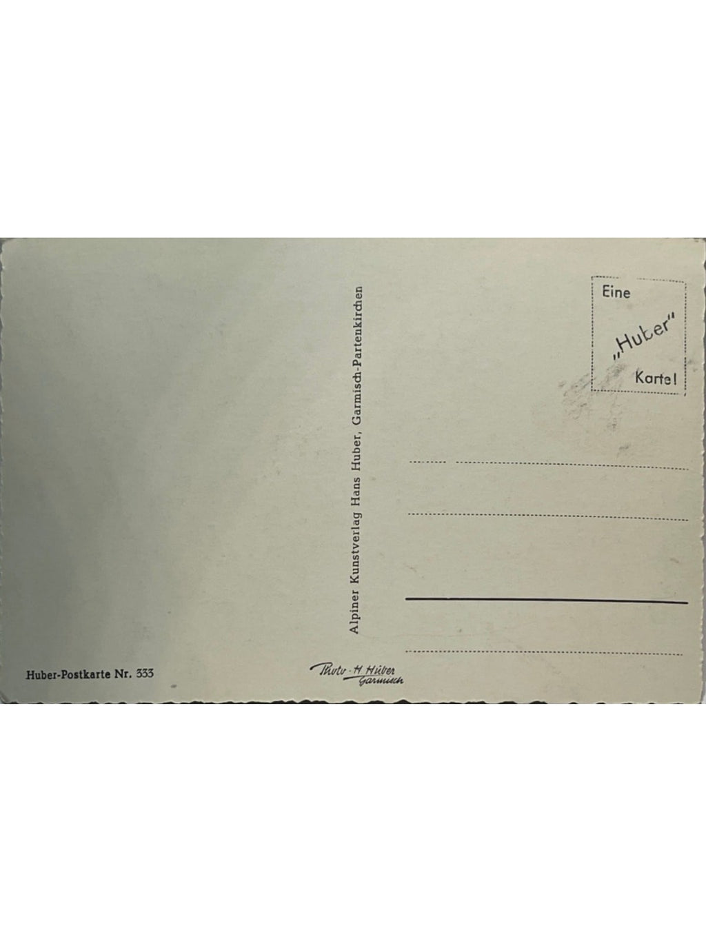 Verso de la carte postale