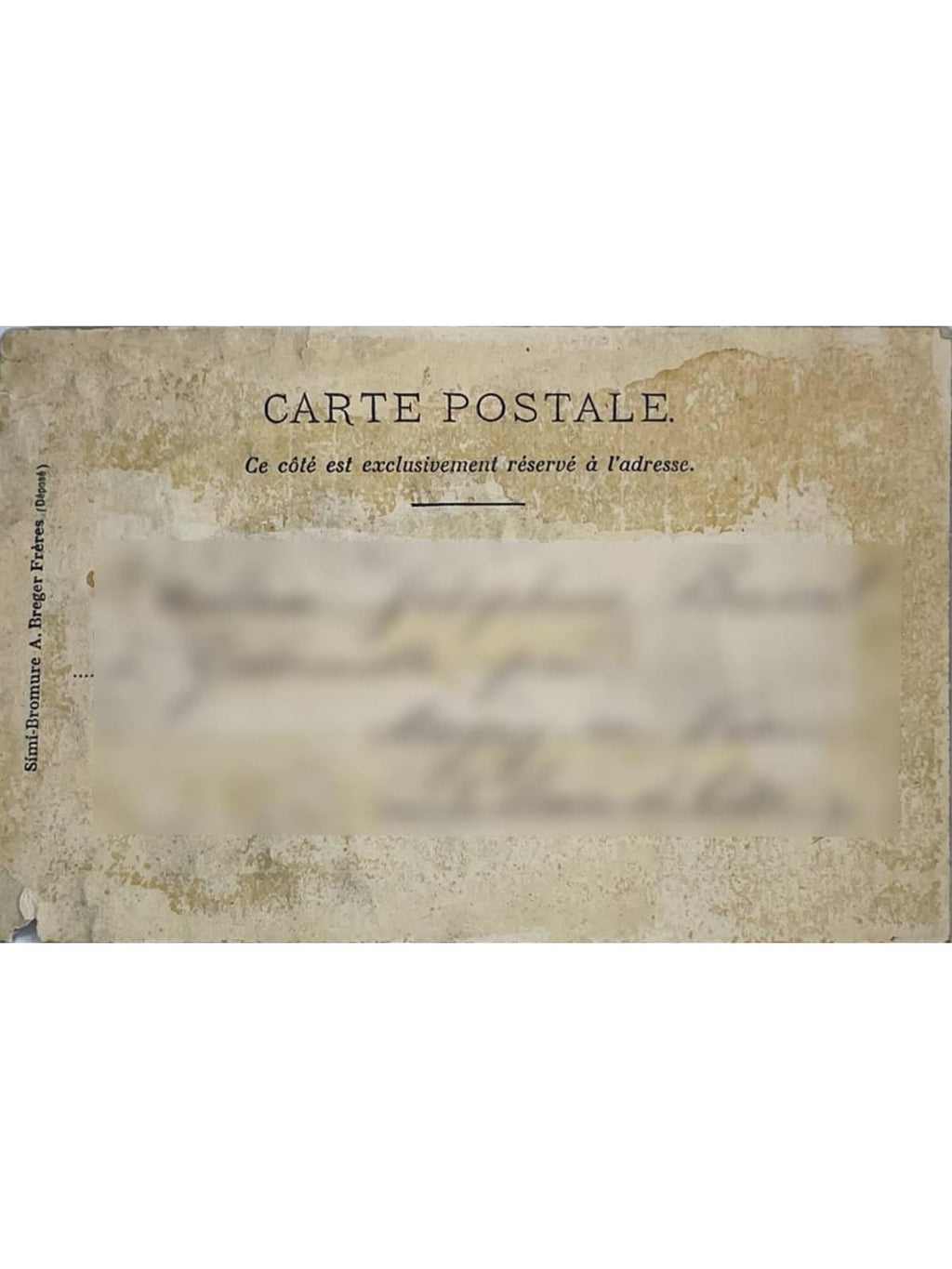Verso de la carte postale