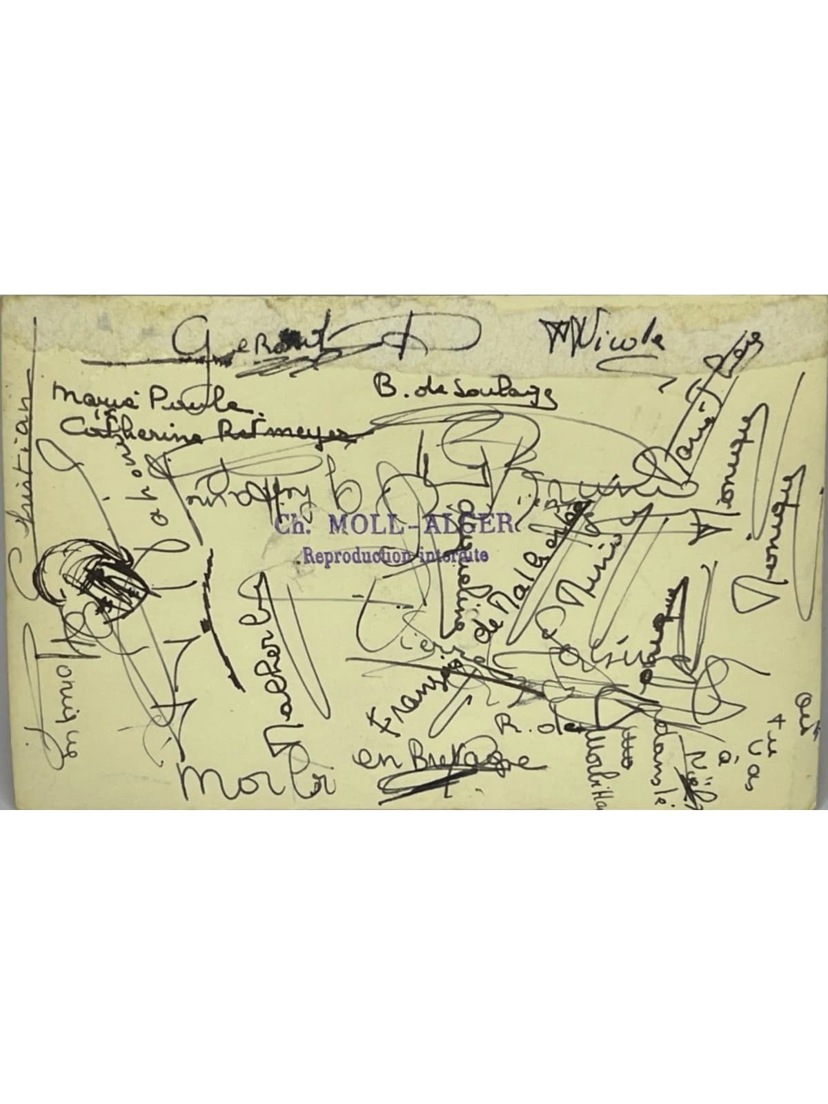 Verso de la carte postale