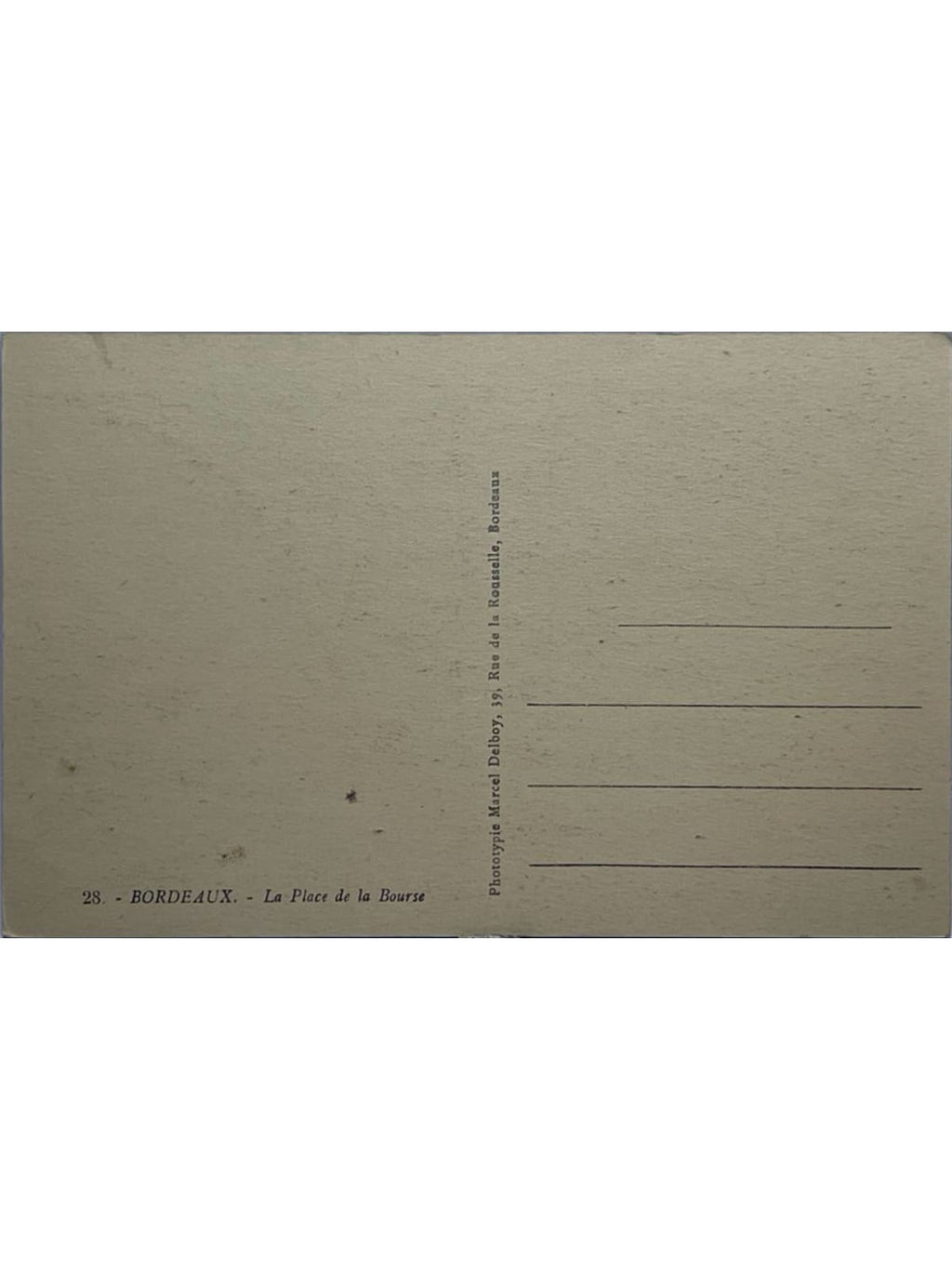 Verso de la carte postale