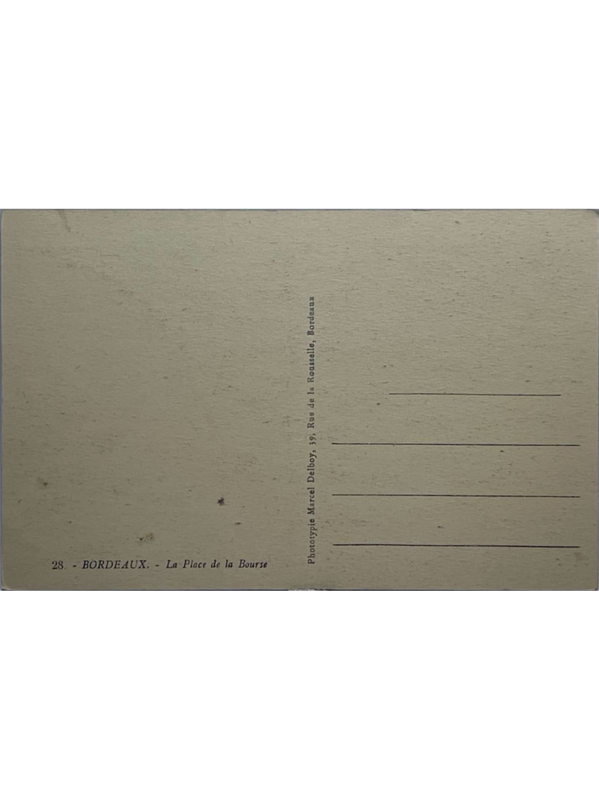 Verso de la carte postale