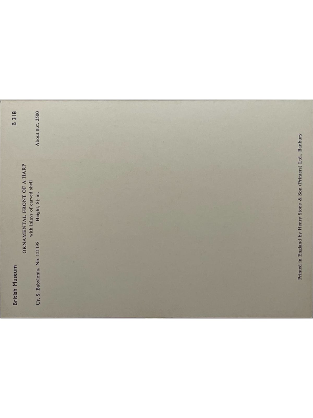 Verso de la carte postale