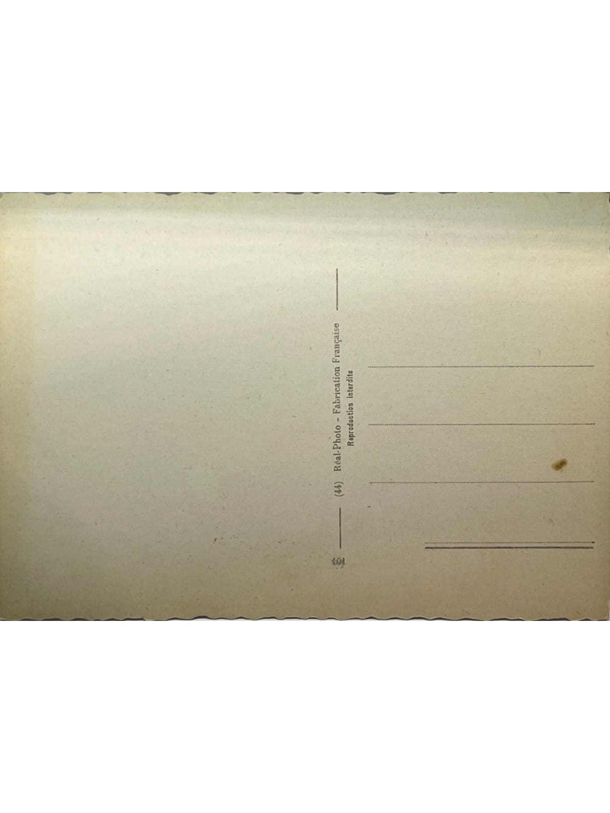 Verso de la carte postale