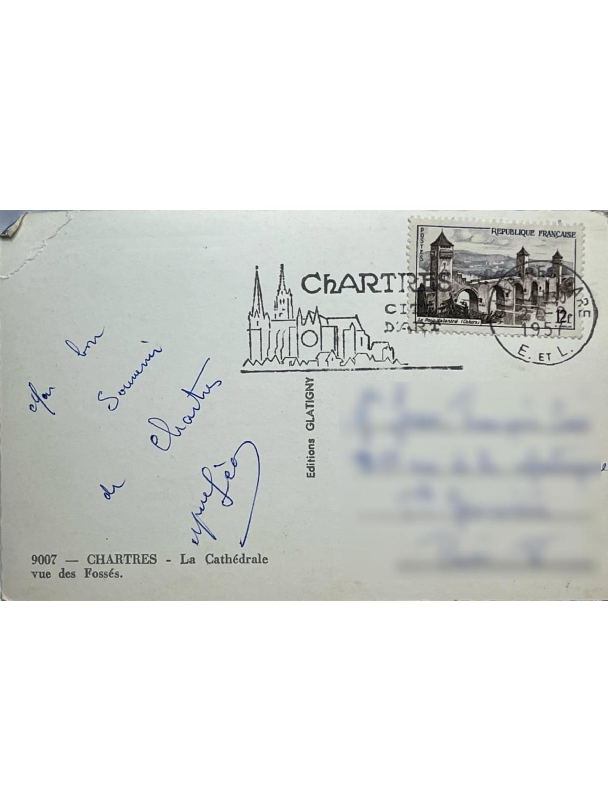 Verso de la carte postale