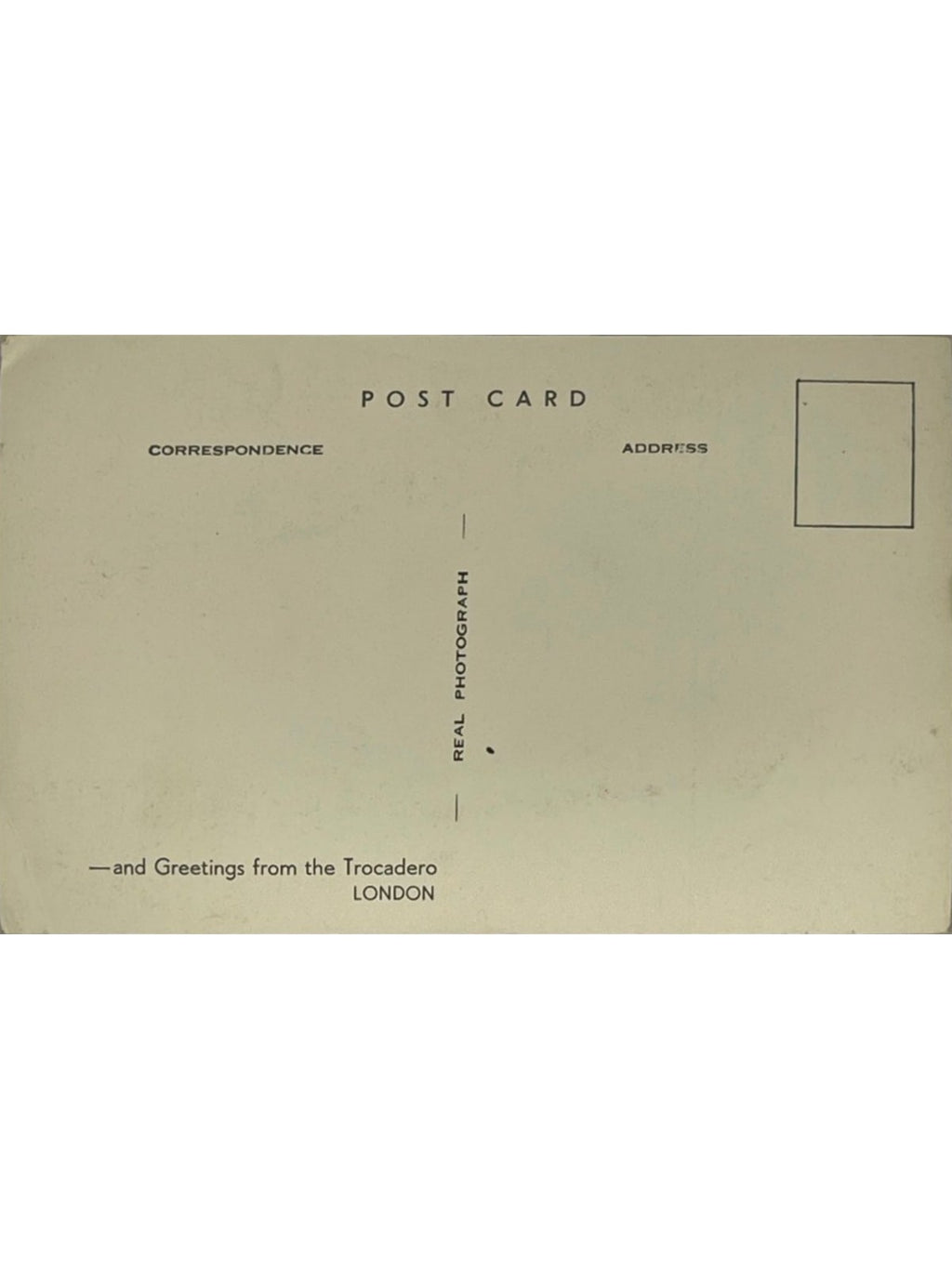 Verso de la carte postale