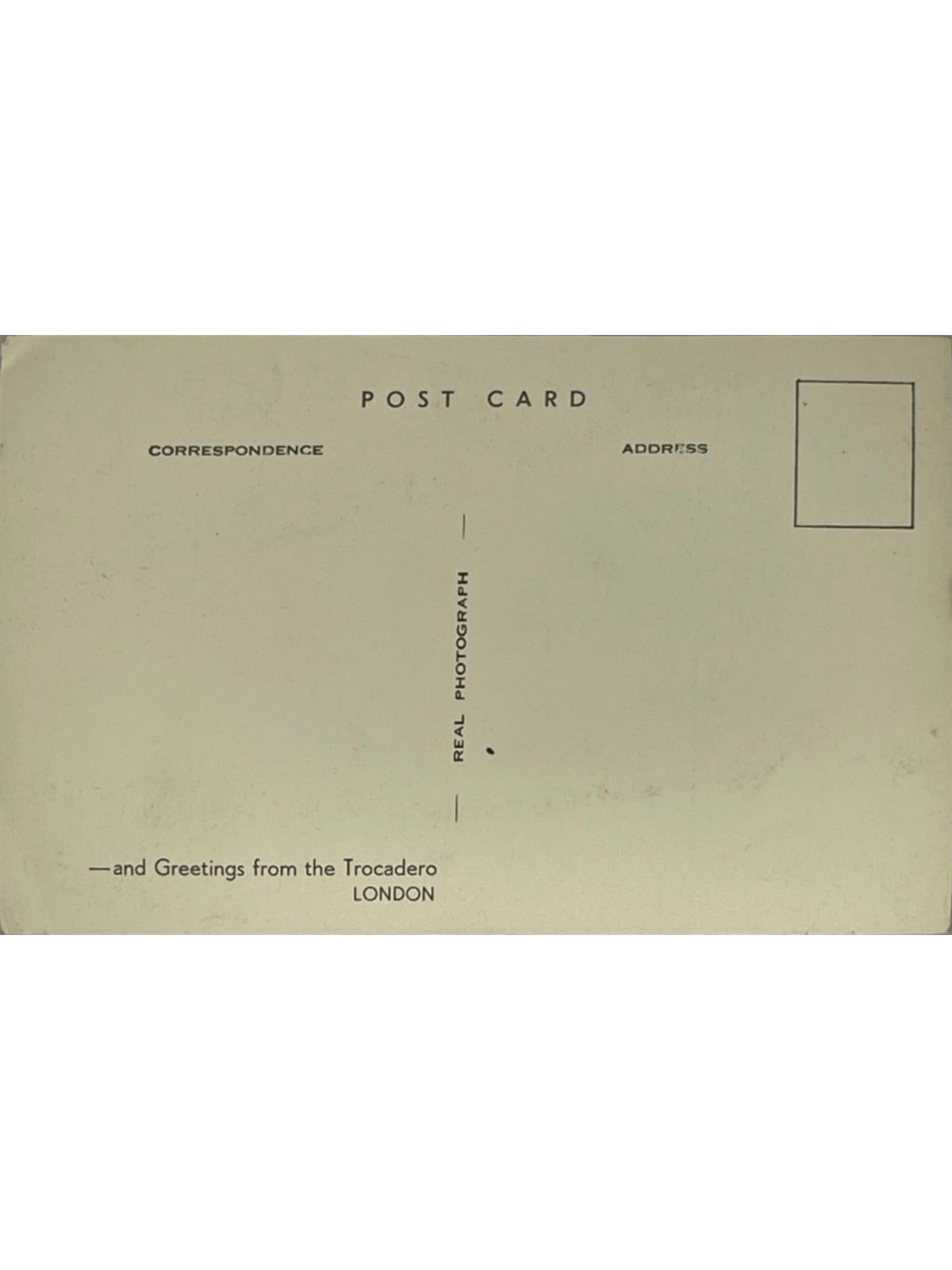 Verso de la carte postale