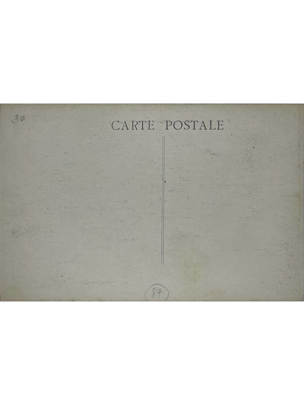 Verso de la carte postale