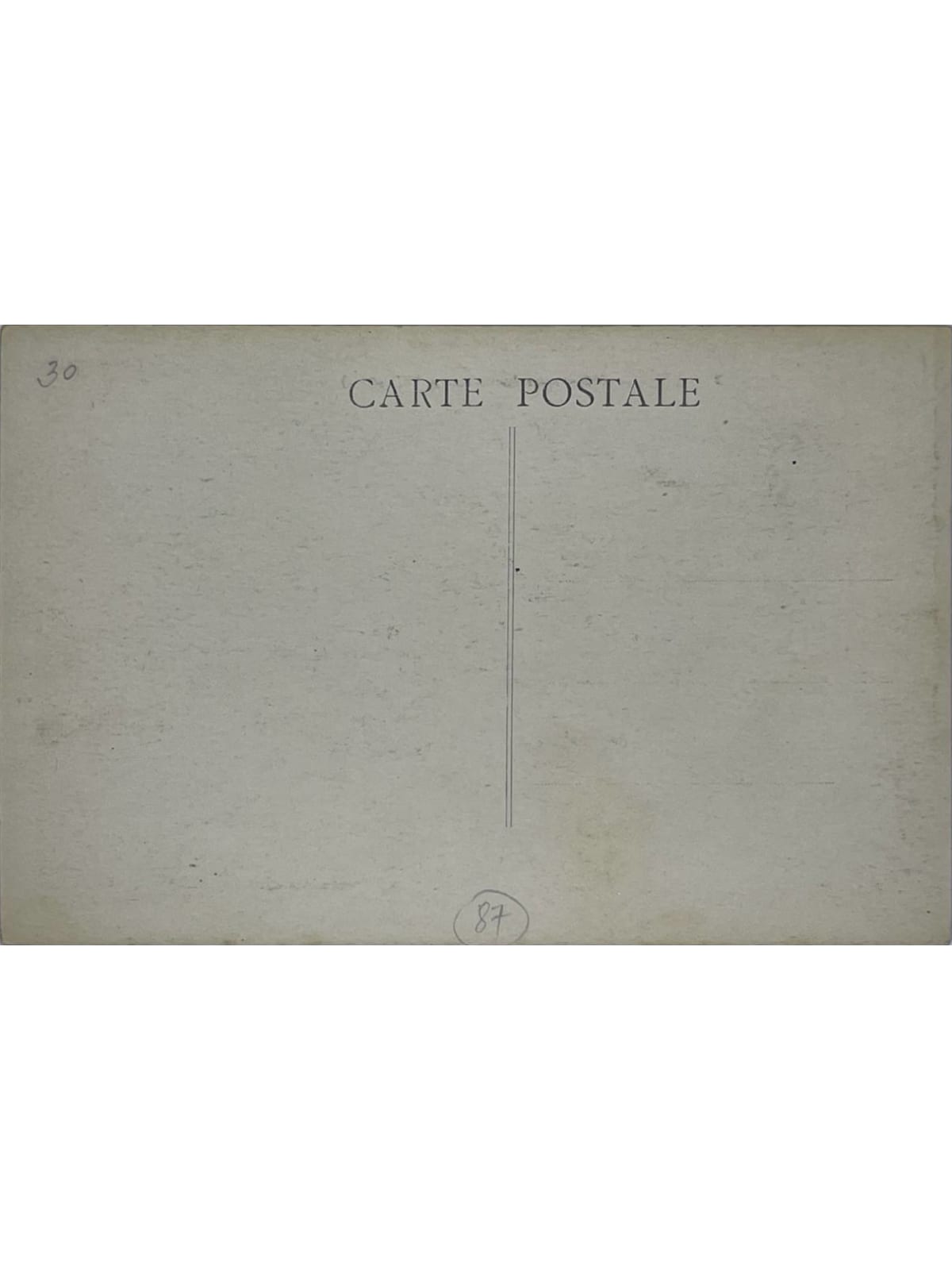 Verso de la carte postale