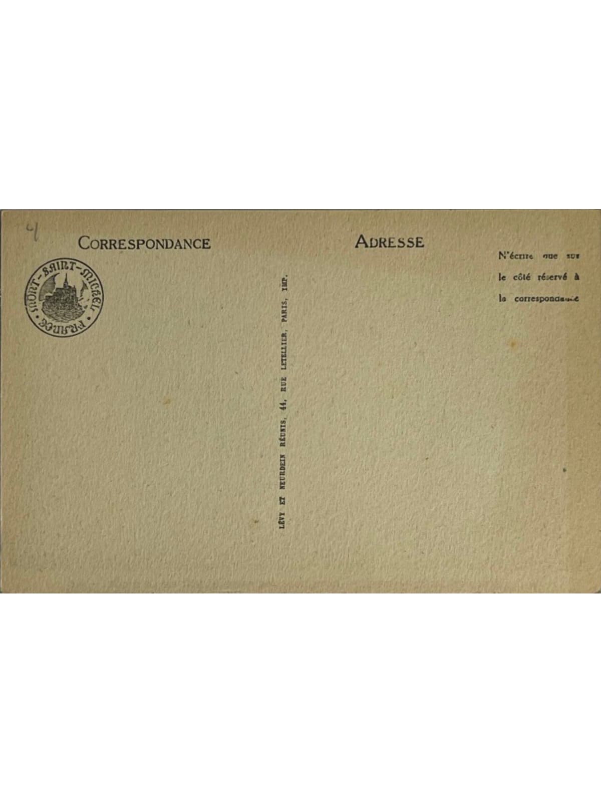 Verso de la carte postale