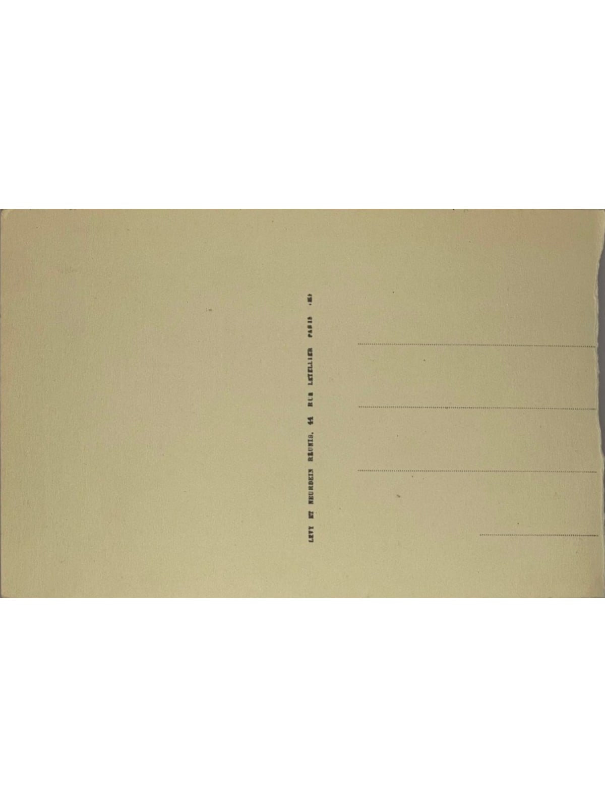Verso de la carte postale
