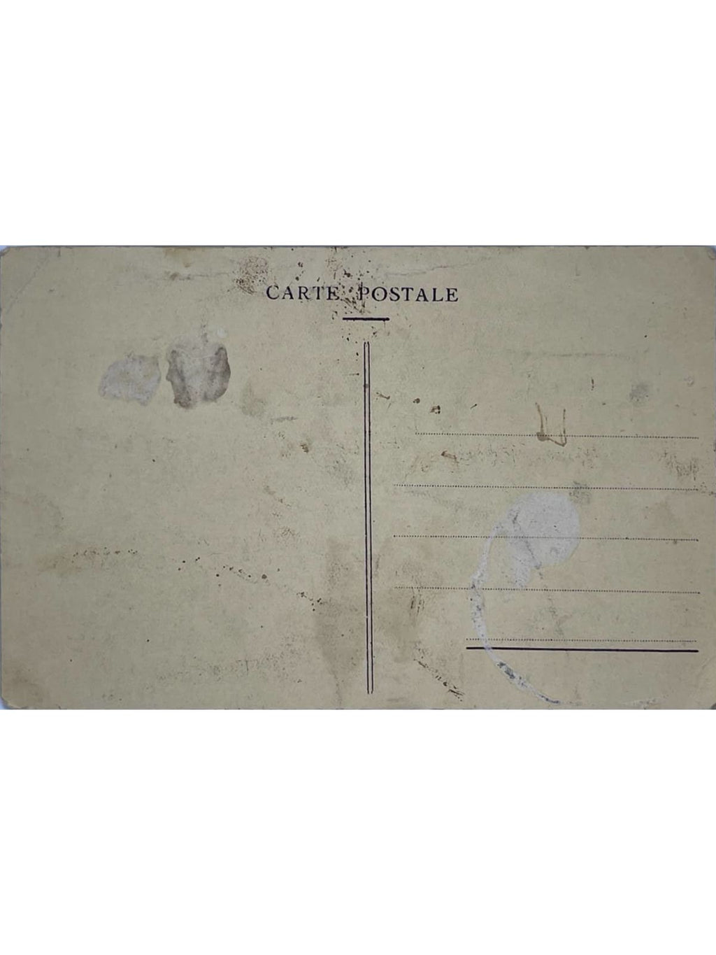 Verso de la carte postale