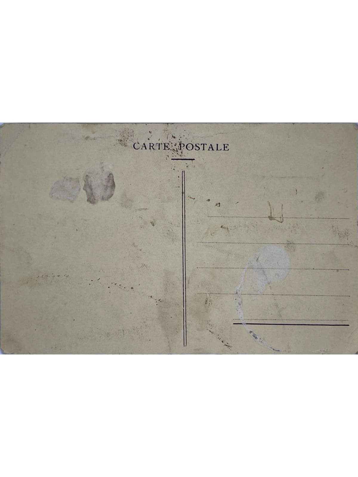 Verso de la carte postale