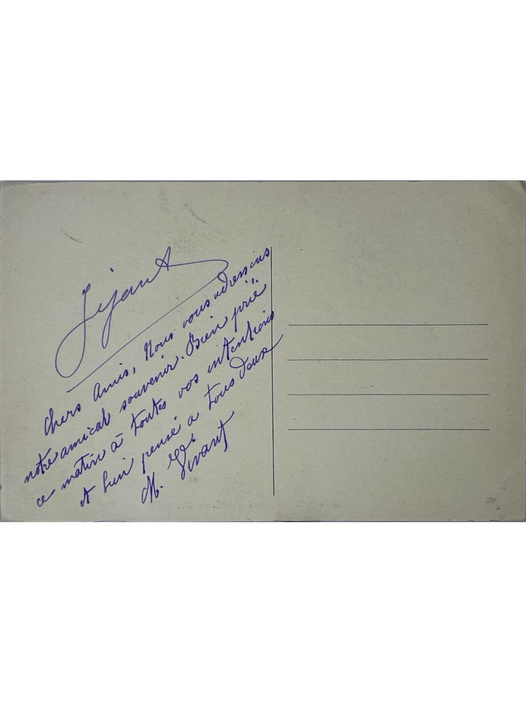 Verso de la carte postale