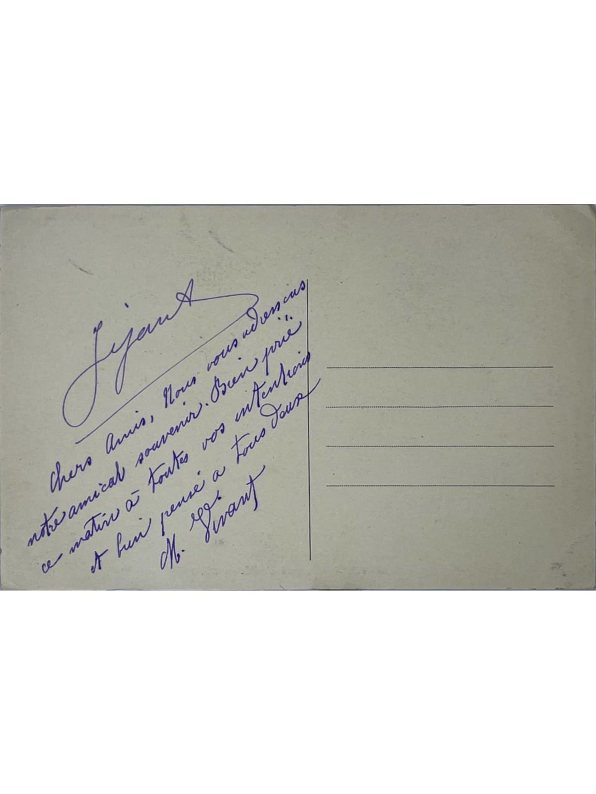 Verso de la carte postale