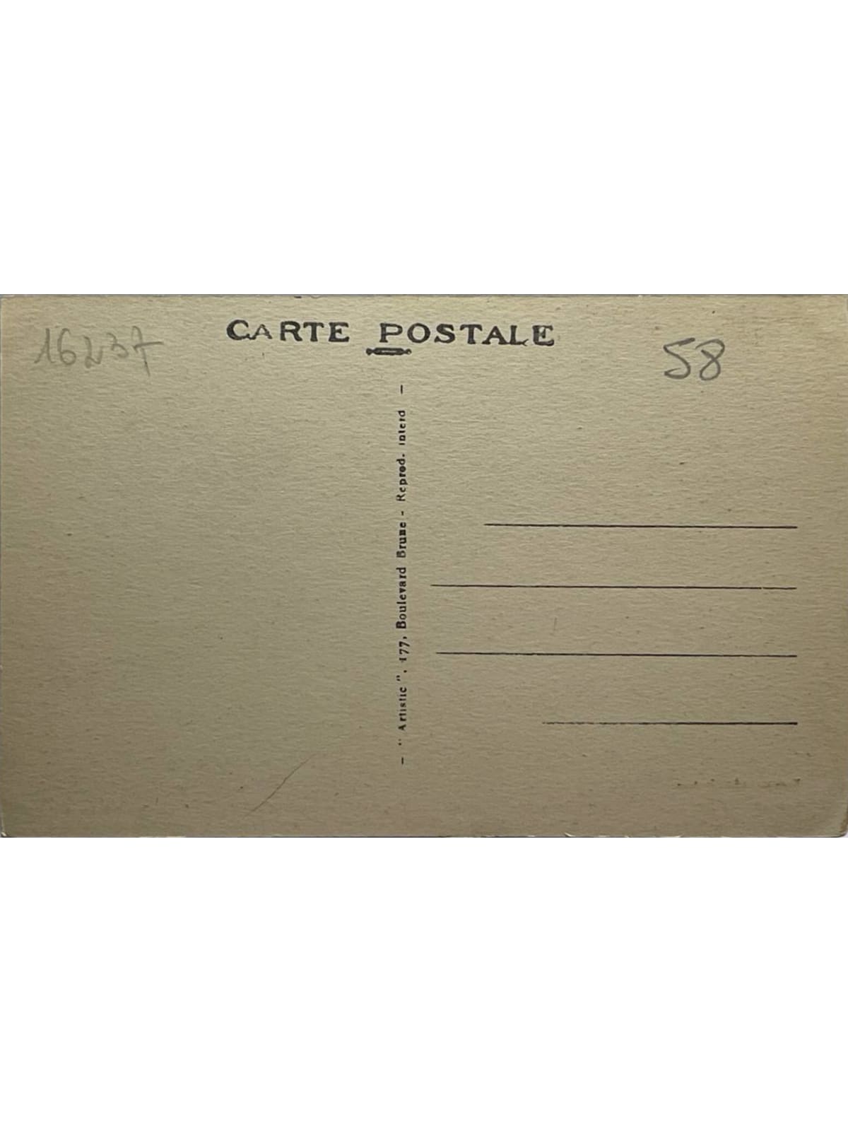 Verso de la carte postale