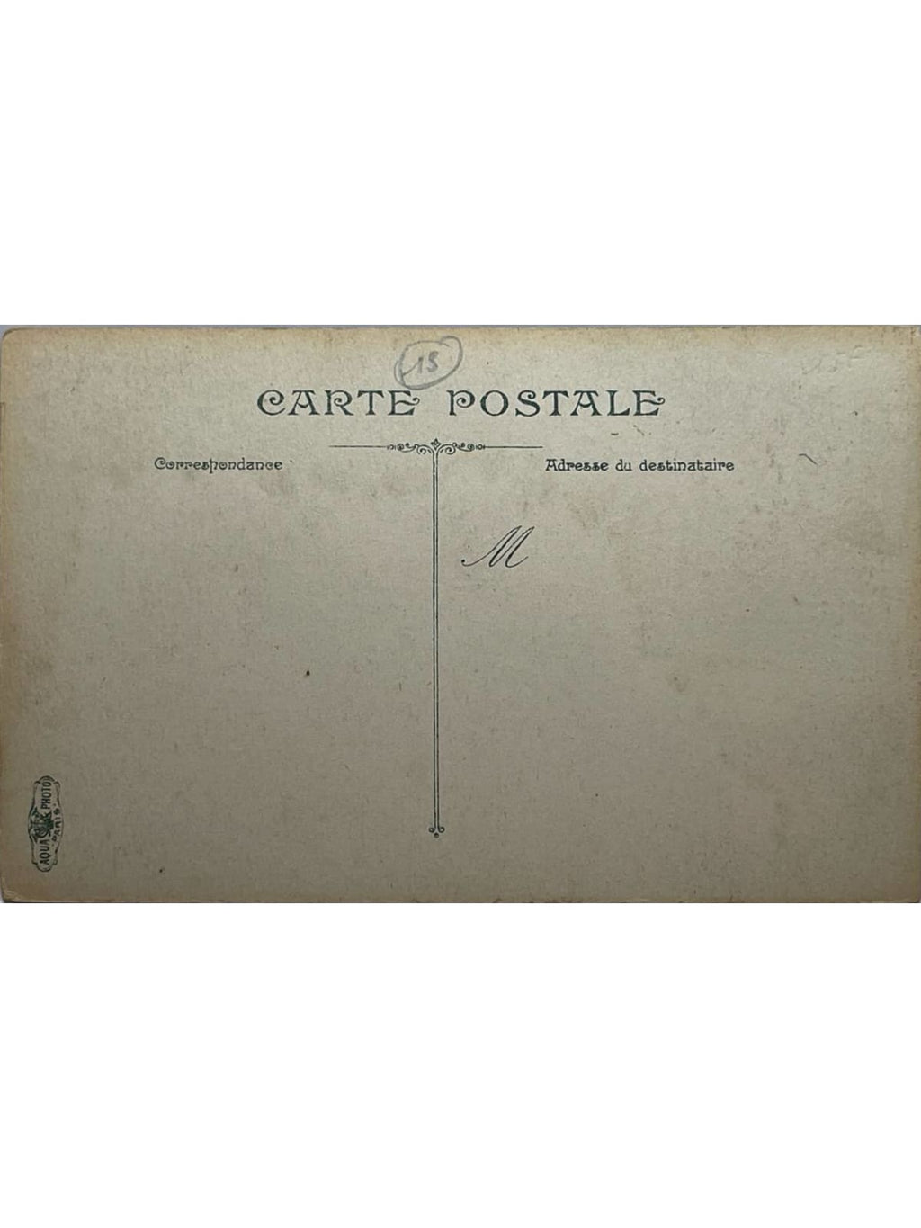 Verso de la carte postale