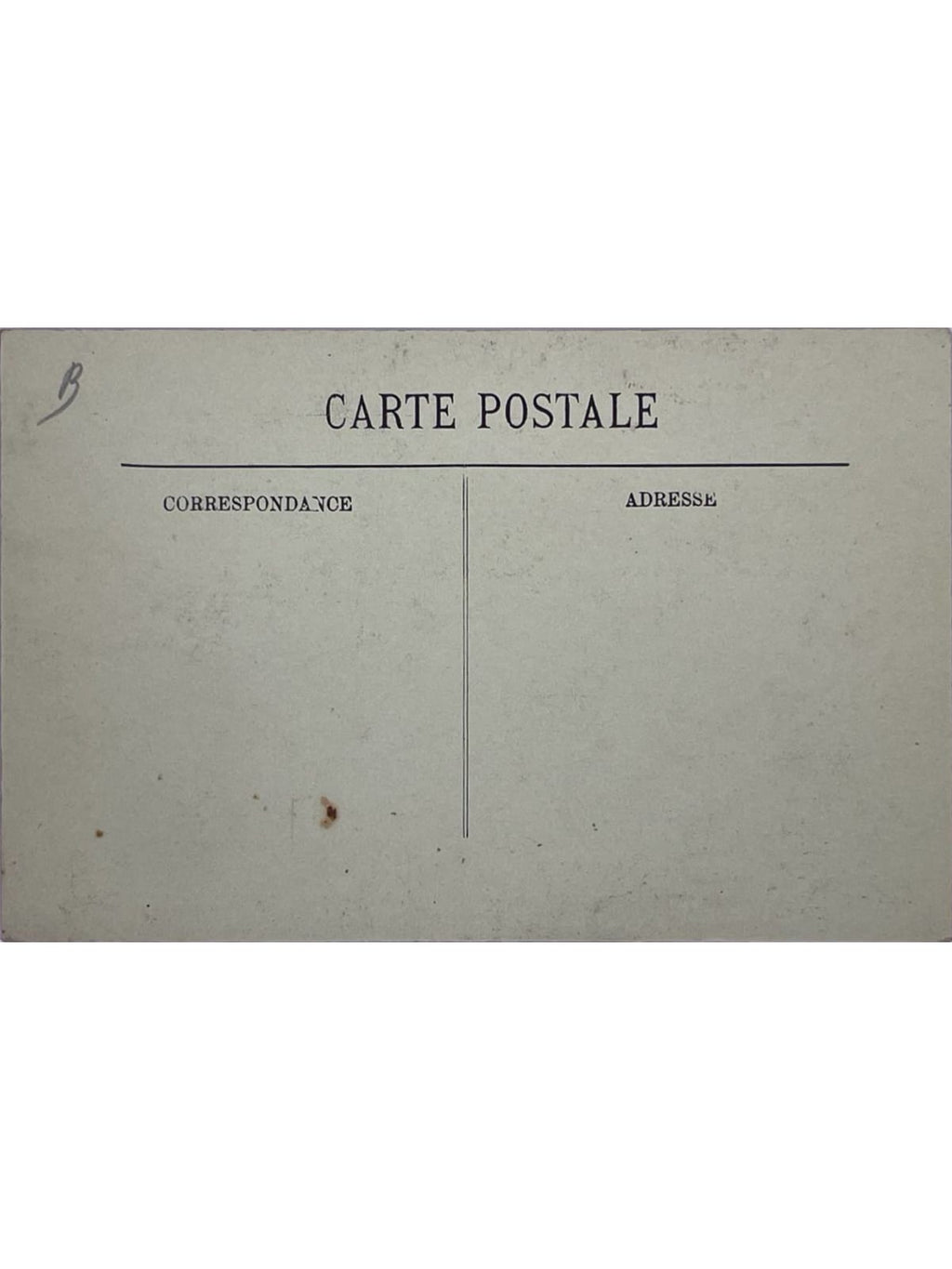Verso de la carte postale