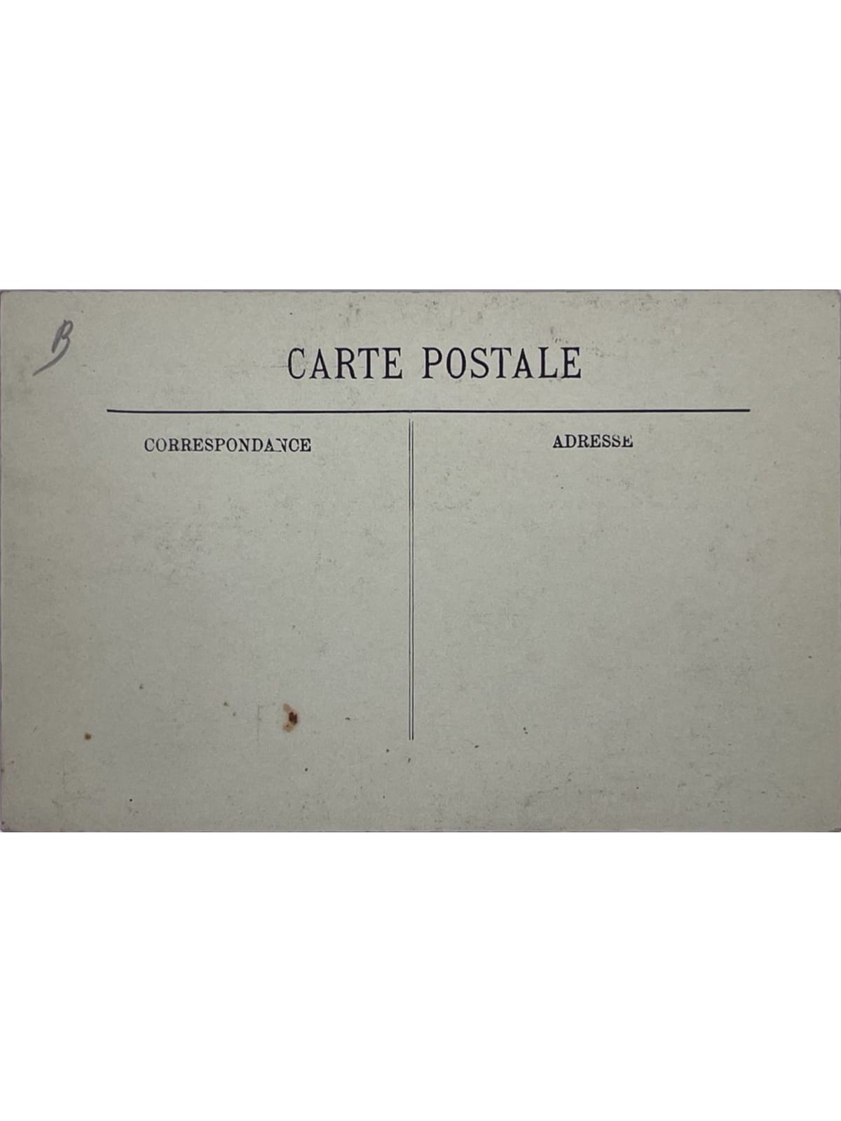 Verso de la carte postale