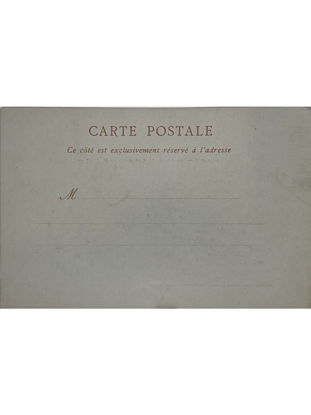 Verso de la carte postale