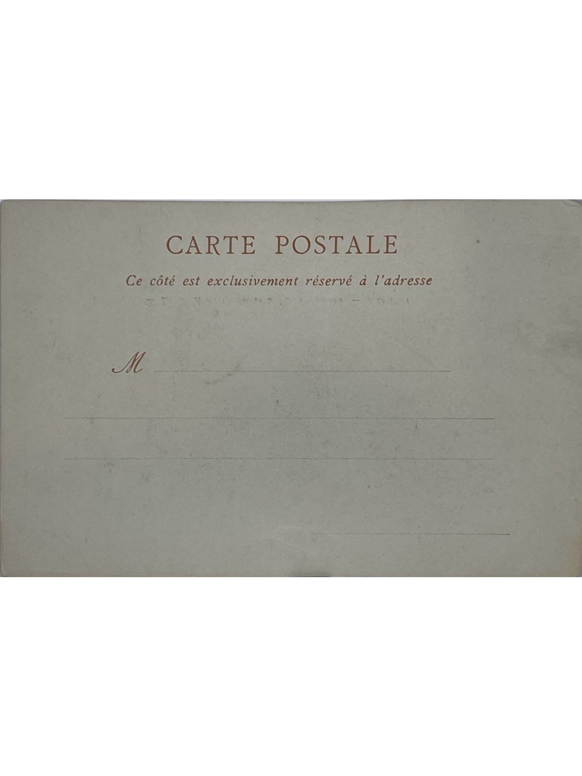 Verso de la carte postale