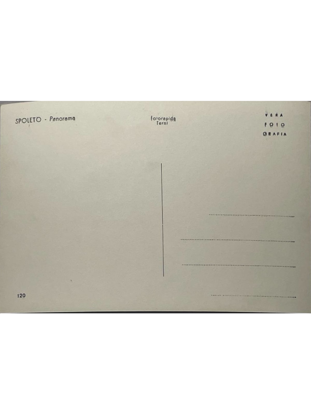 Verso de la carte postale