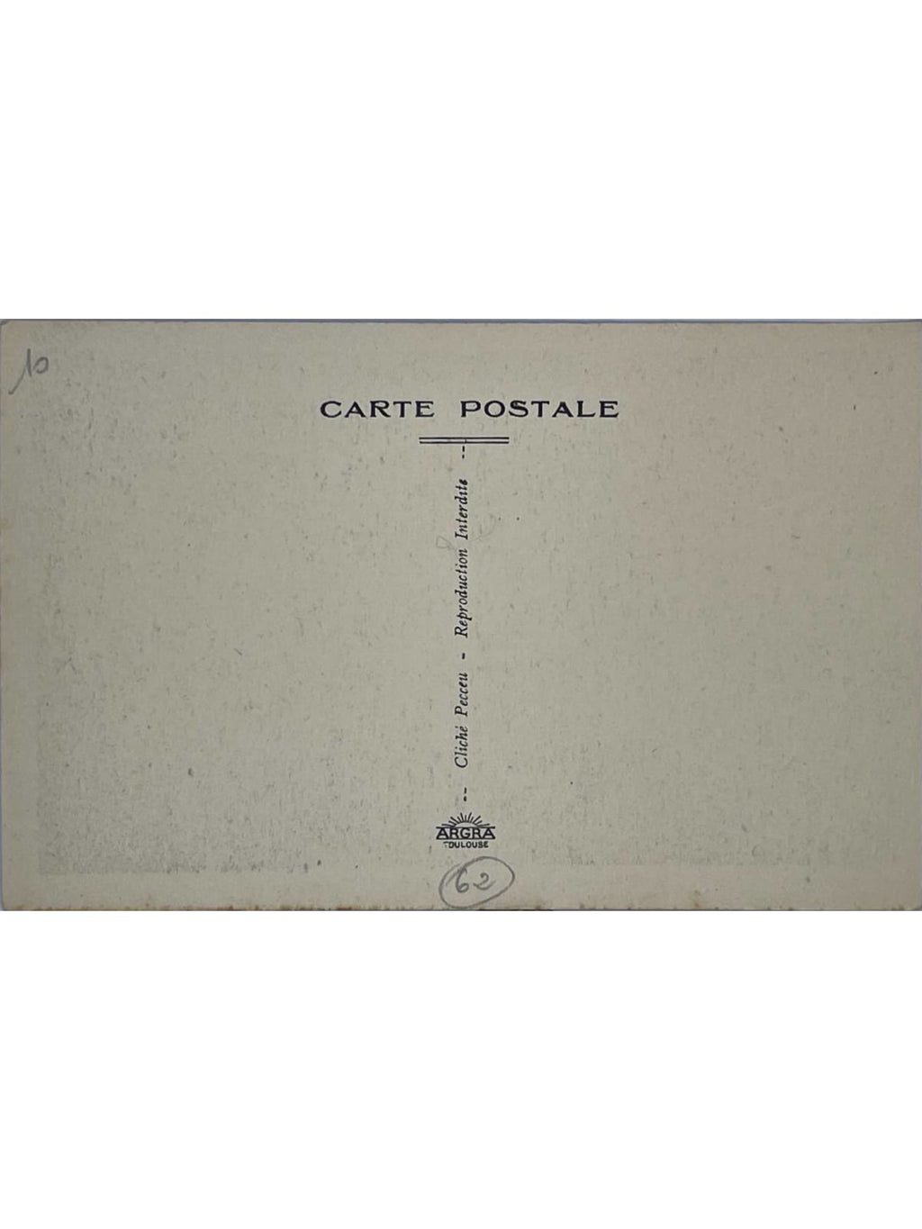 Verso de la carte postale