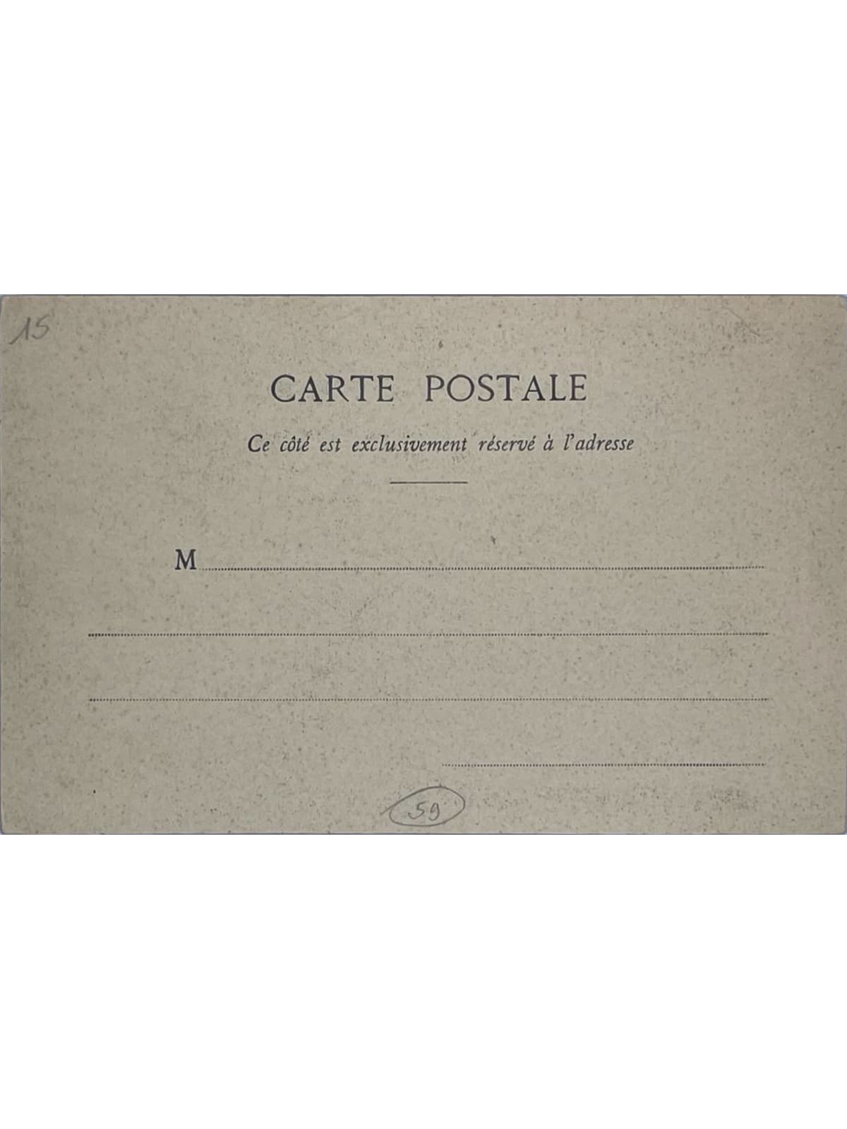 Verso de la carte postale