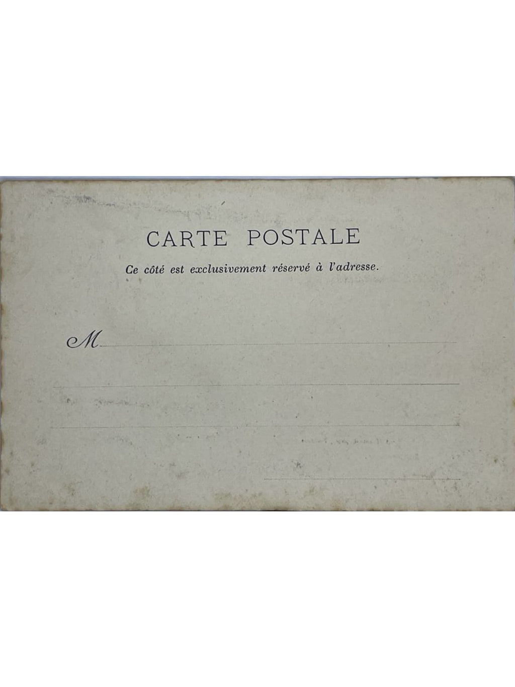 Verso de la carte postale