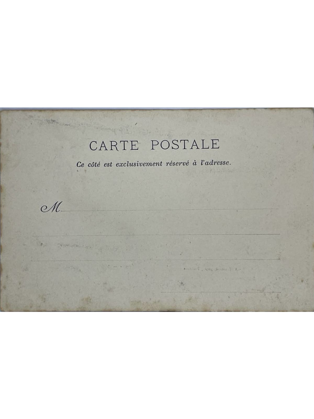 Verso de la carte postale