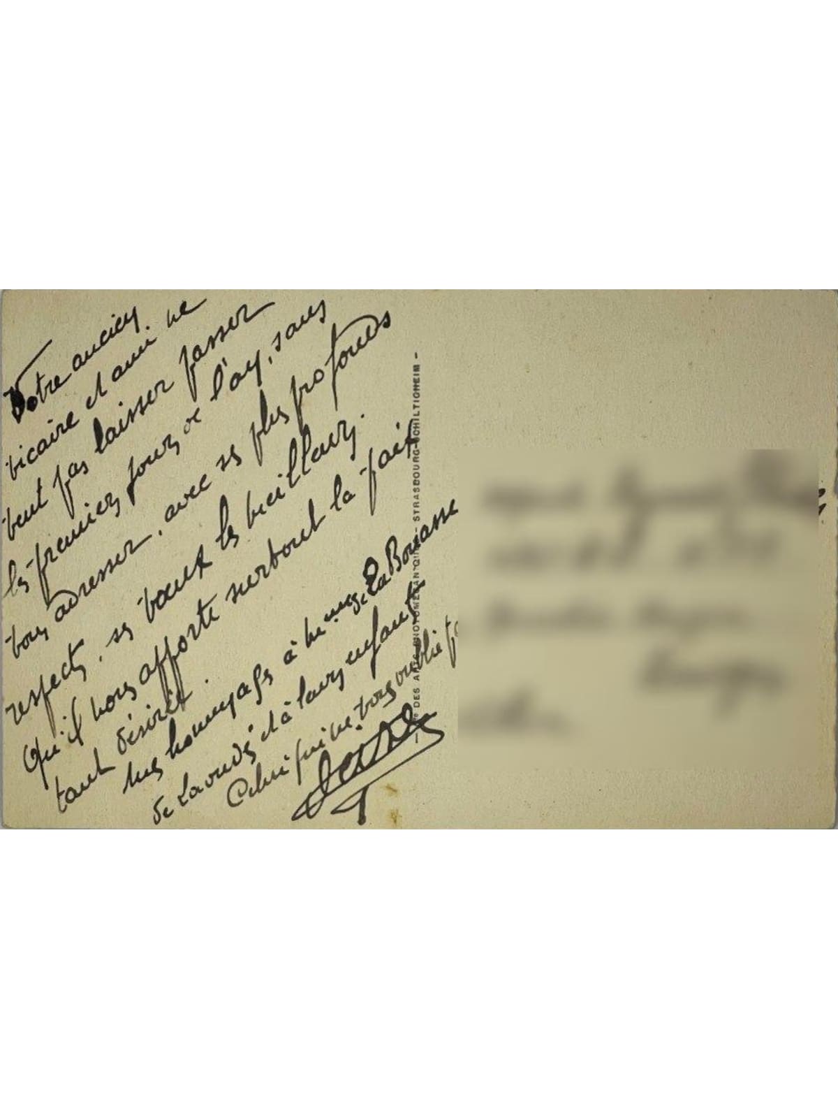 Verso de la carte postale