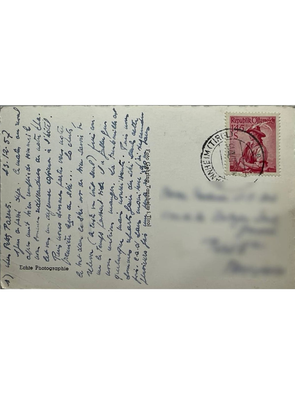 Verso de la carte postale