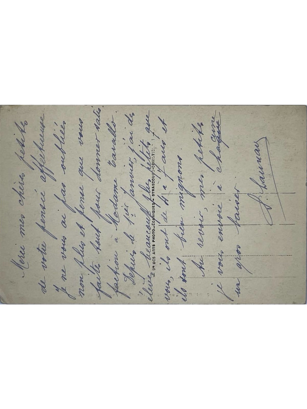 Verso de la carte postale