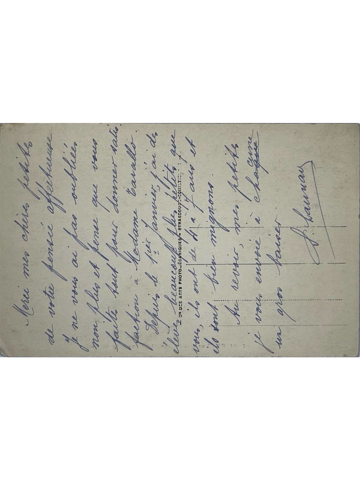 Verso de la carte postale