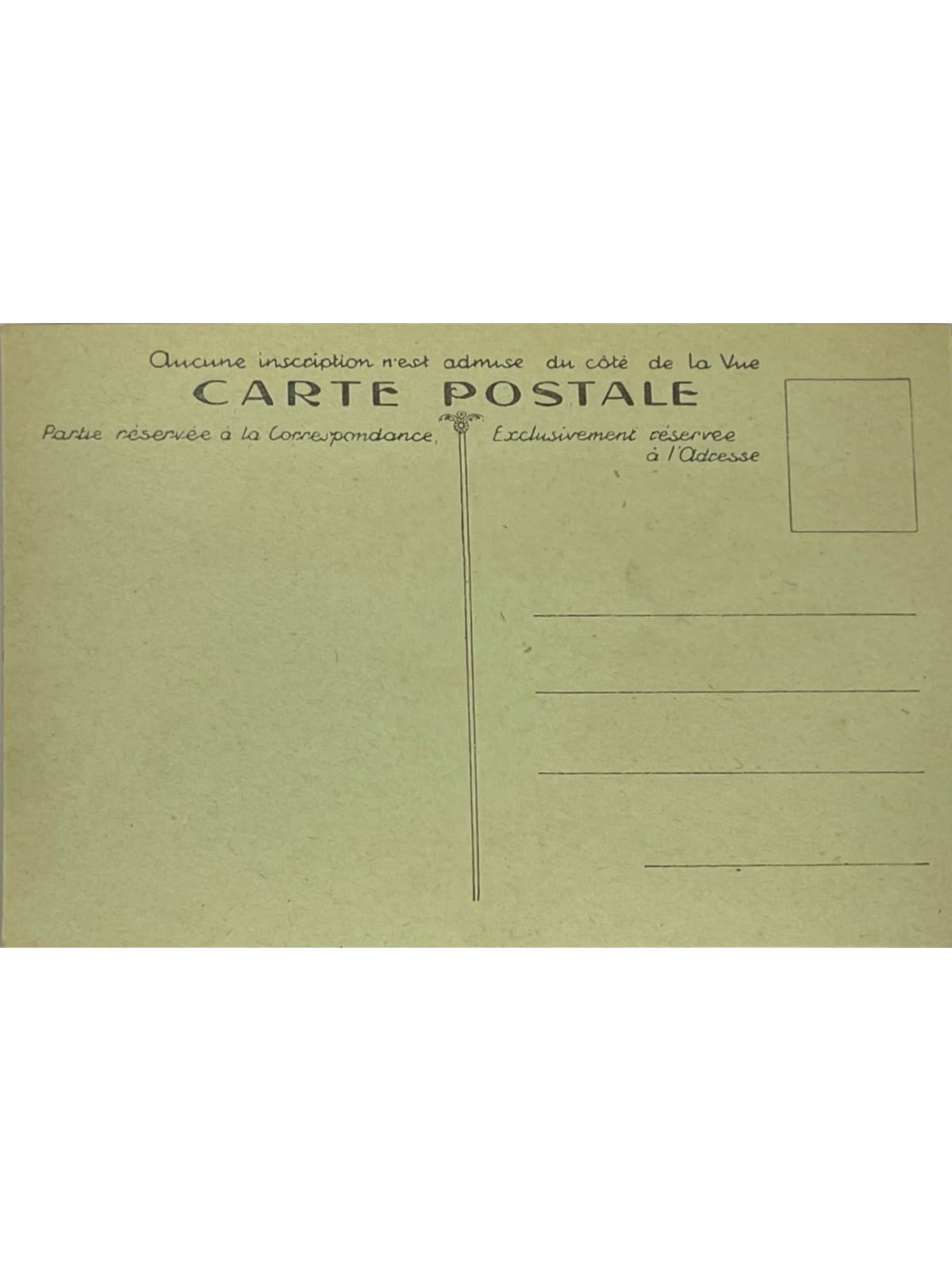 Verso de la carte postale