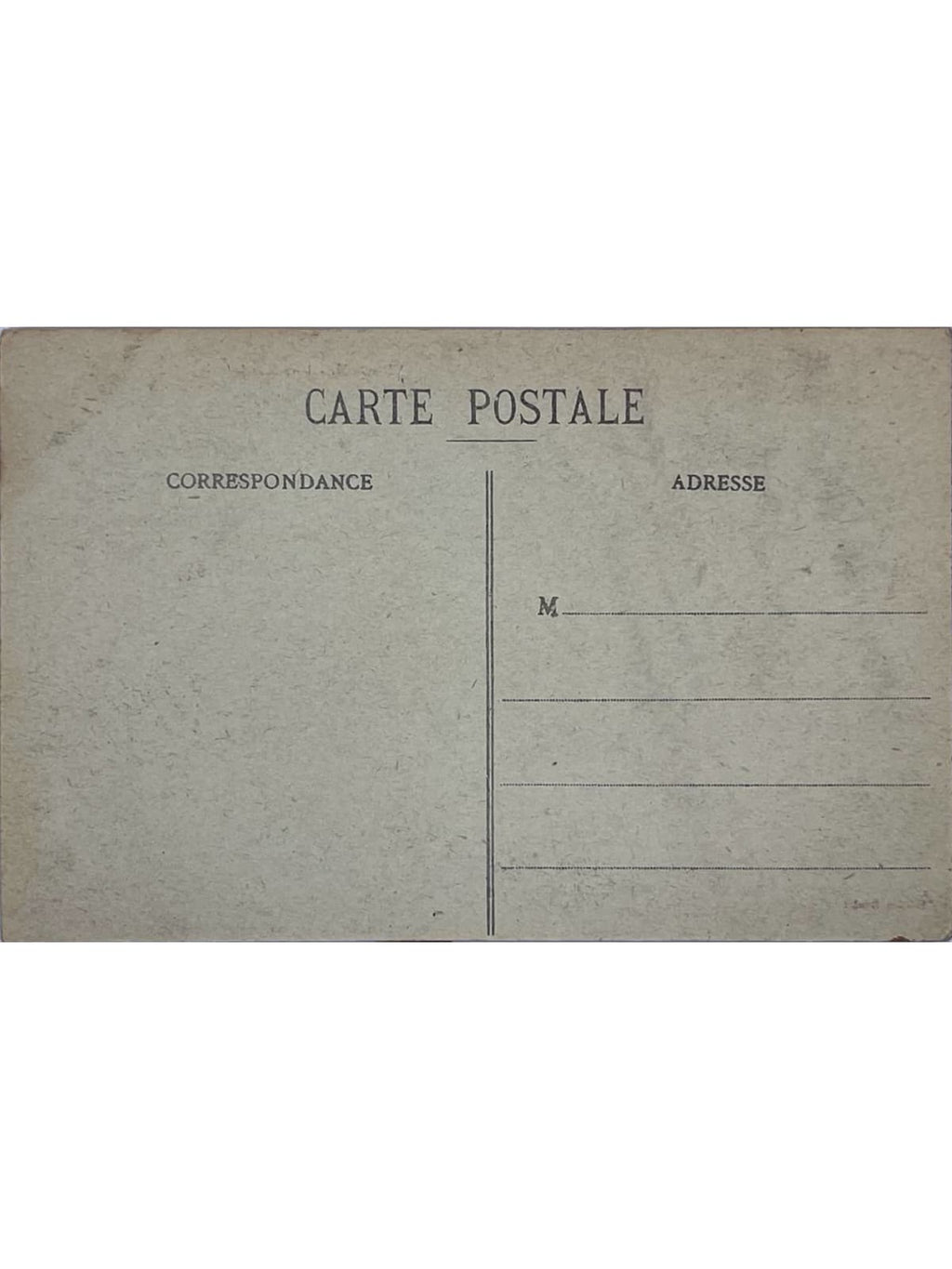 Verso de la carte postale
