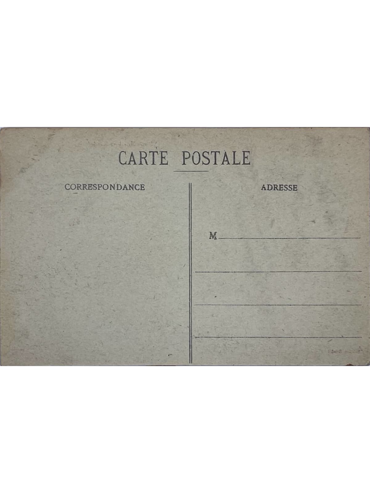 Verso de la carte postale