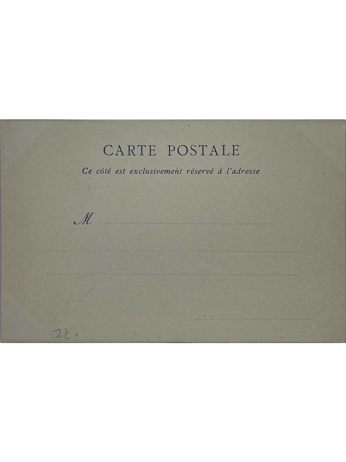 Verso de la carte postale