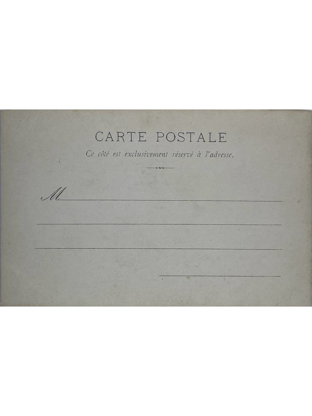 Verso de la carte postale