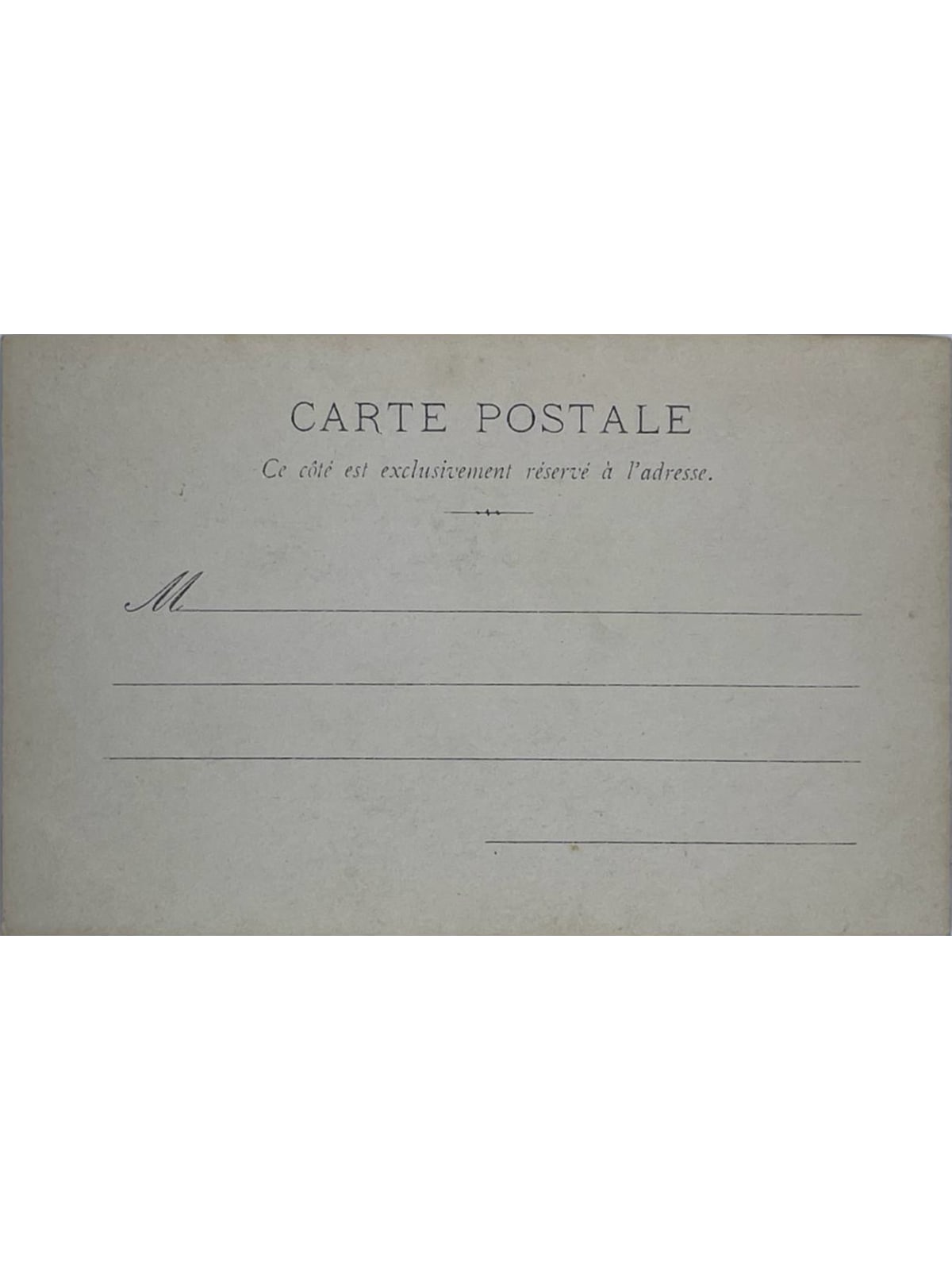 Verso de la carte postale