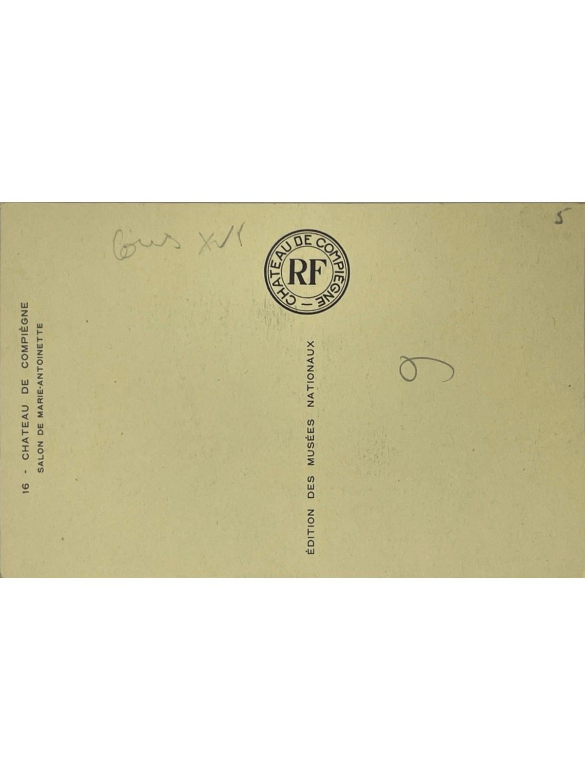 Verso de la carte postale