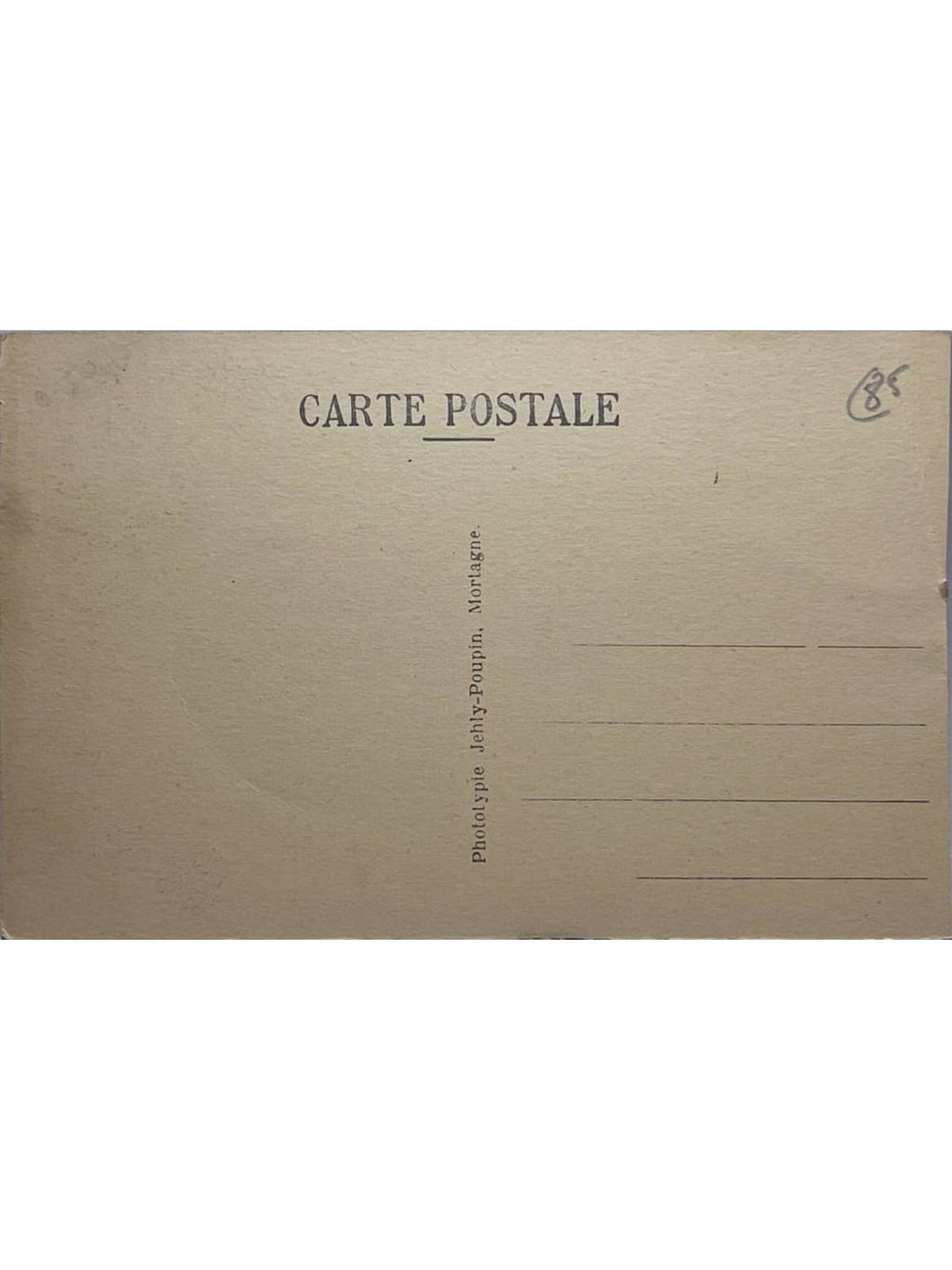 Verso de la carte postale